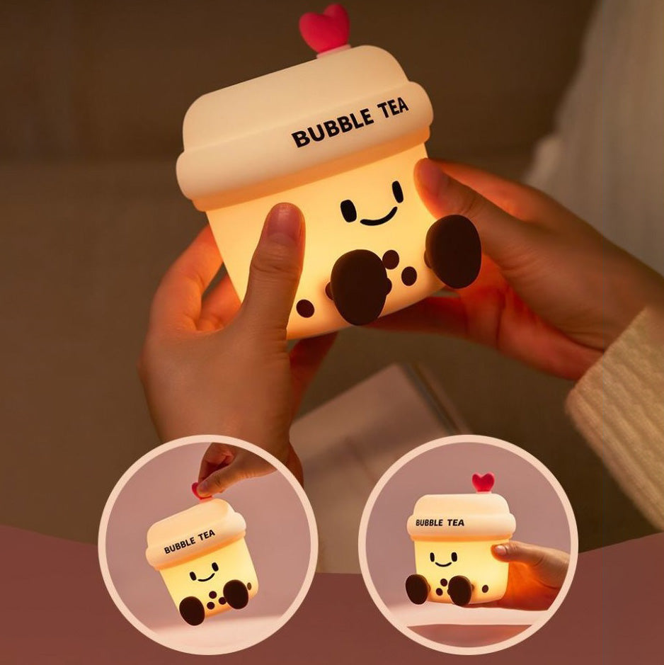 Zachte Siliconen Bubble Tea LED Nachtlamp - Perfect Cadeau voor Kinderen en Meisjes
