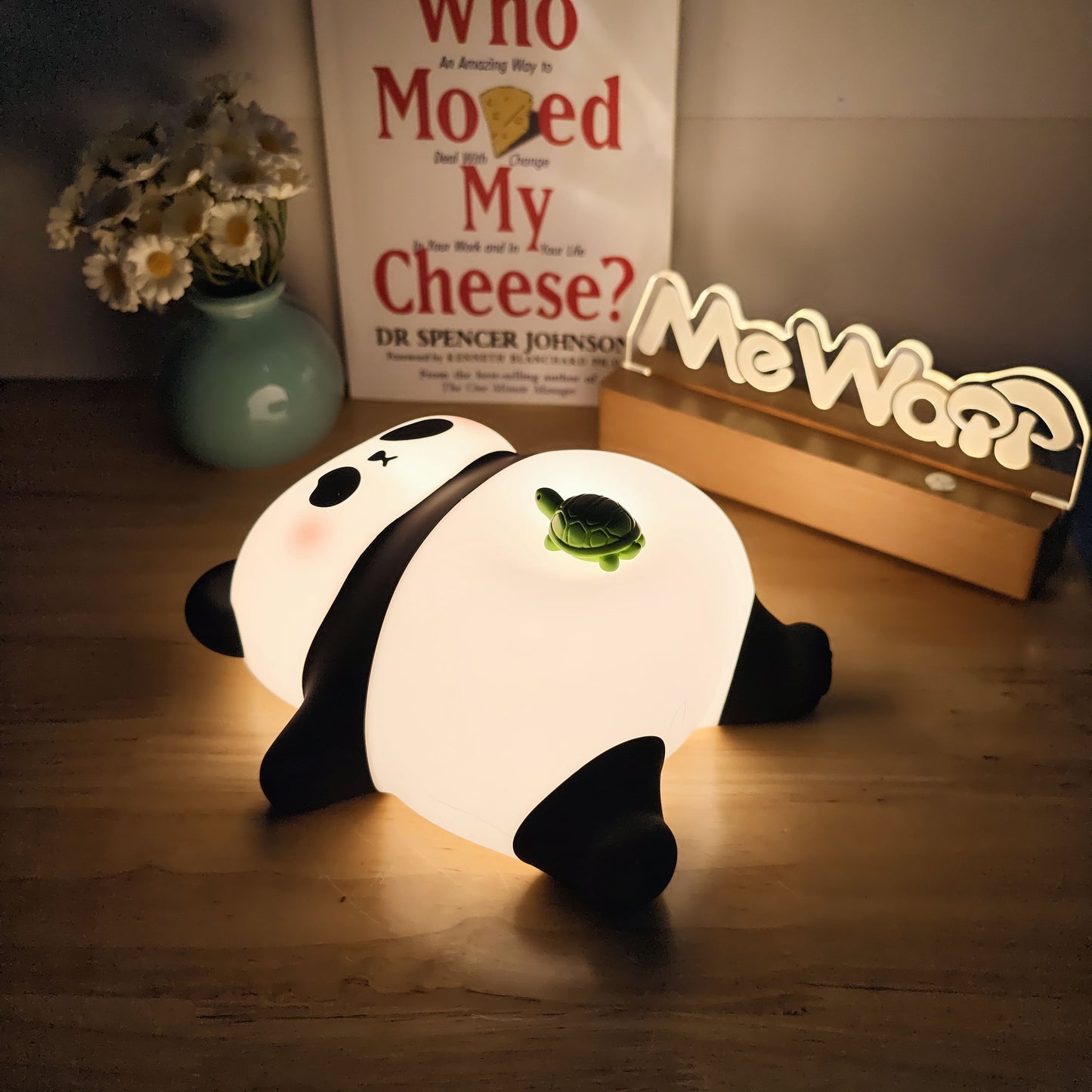 Napping Panda Ademend Squishy Silicone Compaan Geluid LED Nachtlamp Perfect Cadeau