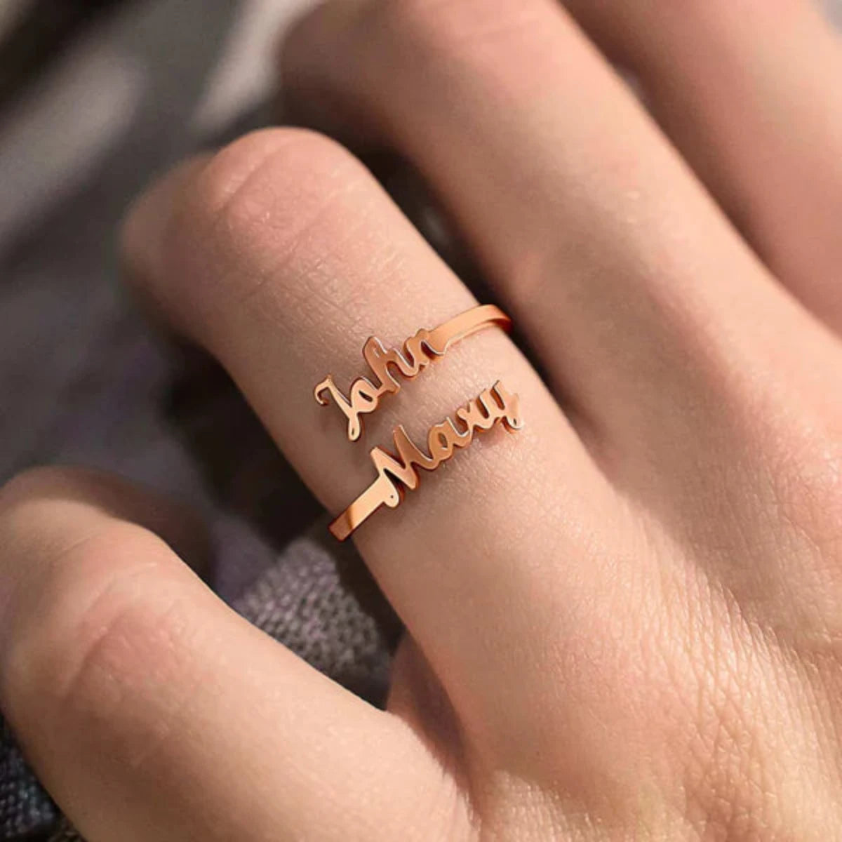 Double Name Ring | Draag je dierbaren bij je