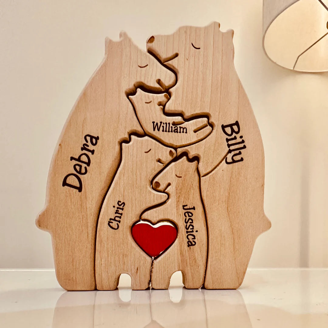 Wood Bear Family | Personaliseerbaar, persoonlijk en orgineel