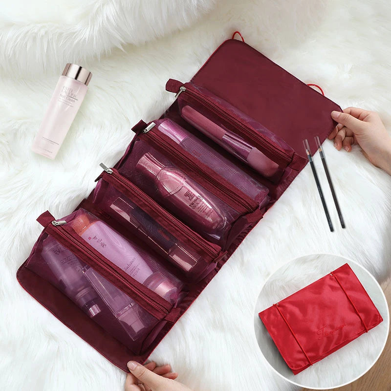 4-in-1 Oprolbare Make-Up Reistas - Inklapbare Cosmeticatas