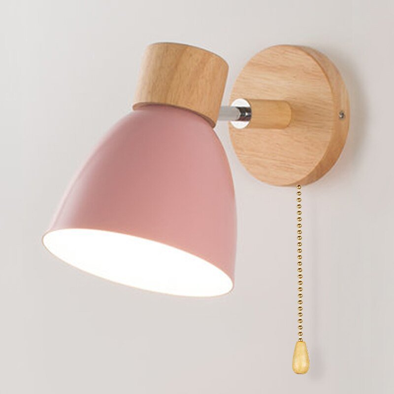 Scandinavische hangende wandlamp van hout
