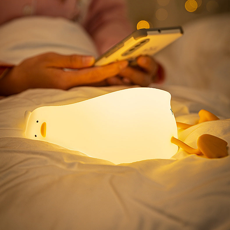 Squishy Silicone Luie Eend LED Nachtlamp - Perfect Cadeau voor Kinderen en Meisjes