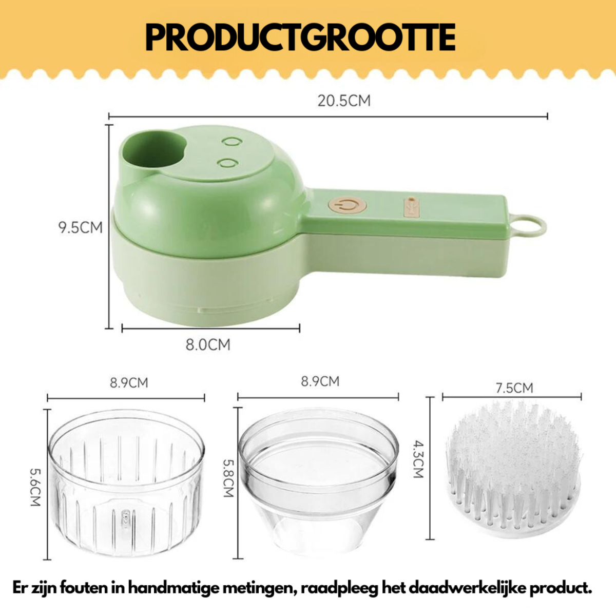 GourmetMasterSlicer | 4 in 1 mini-keukenmachine