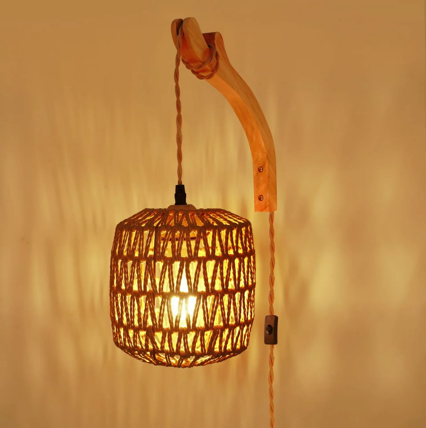 Landelijke Rotan Wandlamp