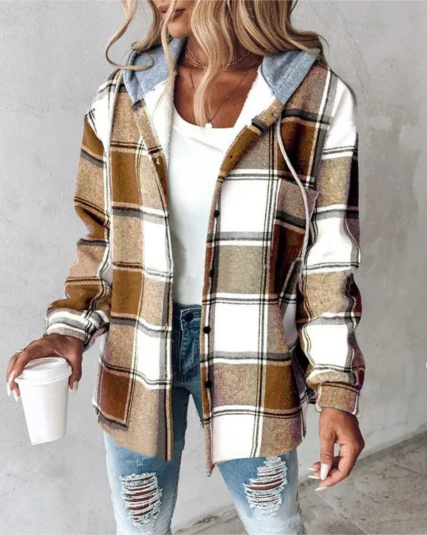 Warme Plaid Vest Hoodie