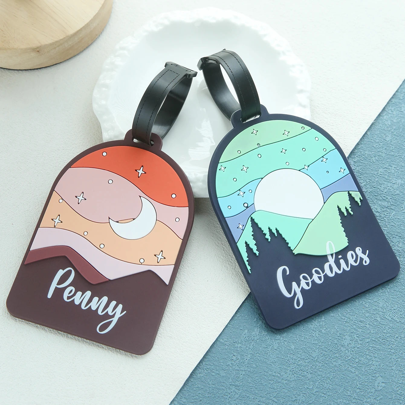 Gepersonaliseerde Siliconen Kofferlabels (2 Stuks) - Naam Travel Tags |