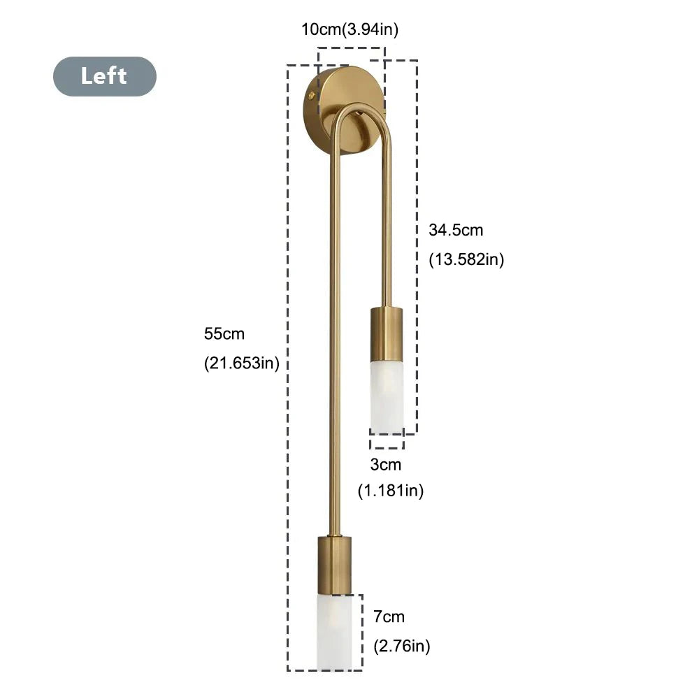 Moderne Messing LED Wandlamp - Minimalistische Design Wandlamp
