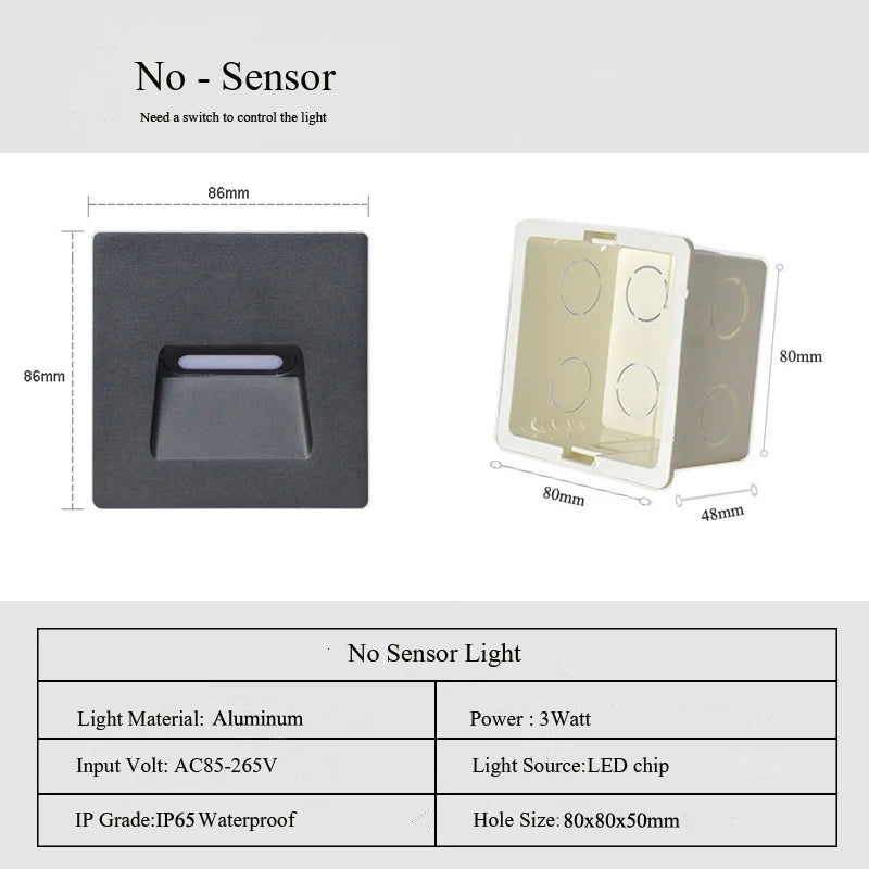 IP65 Waterdichte LED Traplamp | Inbouw Stapverlichting