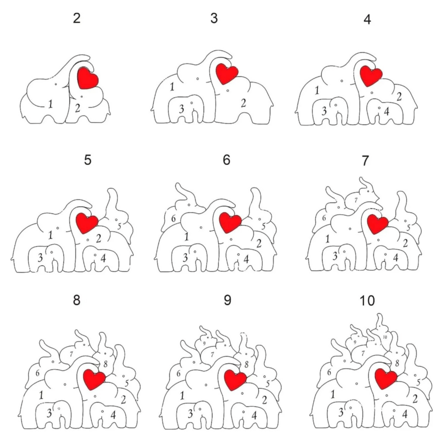 Wood Elephant Family | Personaliseerbaar, persoonlijk en orgineel