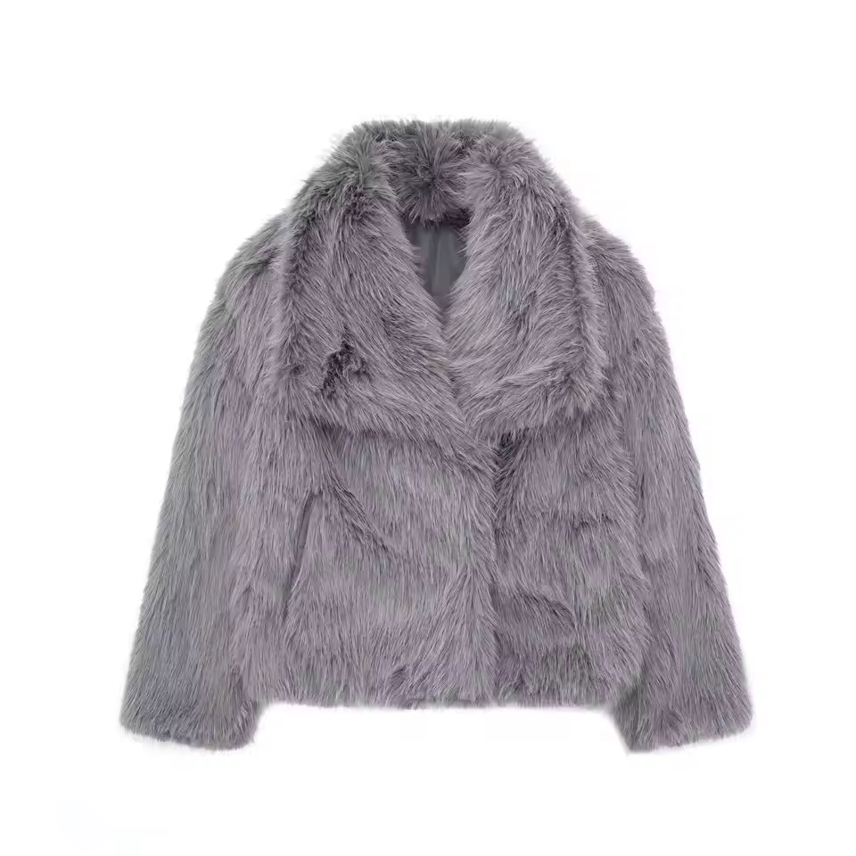 Luxe Cropped Faux Fur Jas