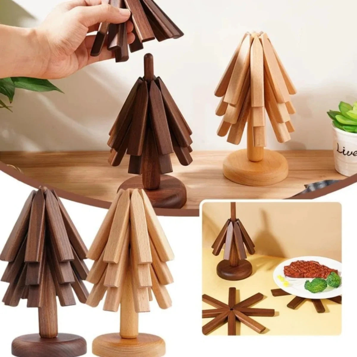 EcoCoasters | Houten Onderzetters Kerstboom