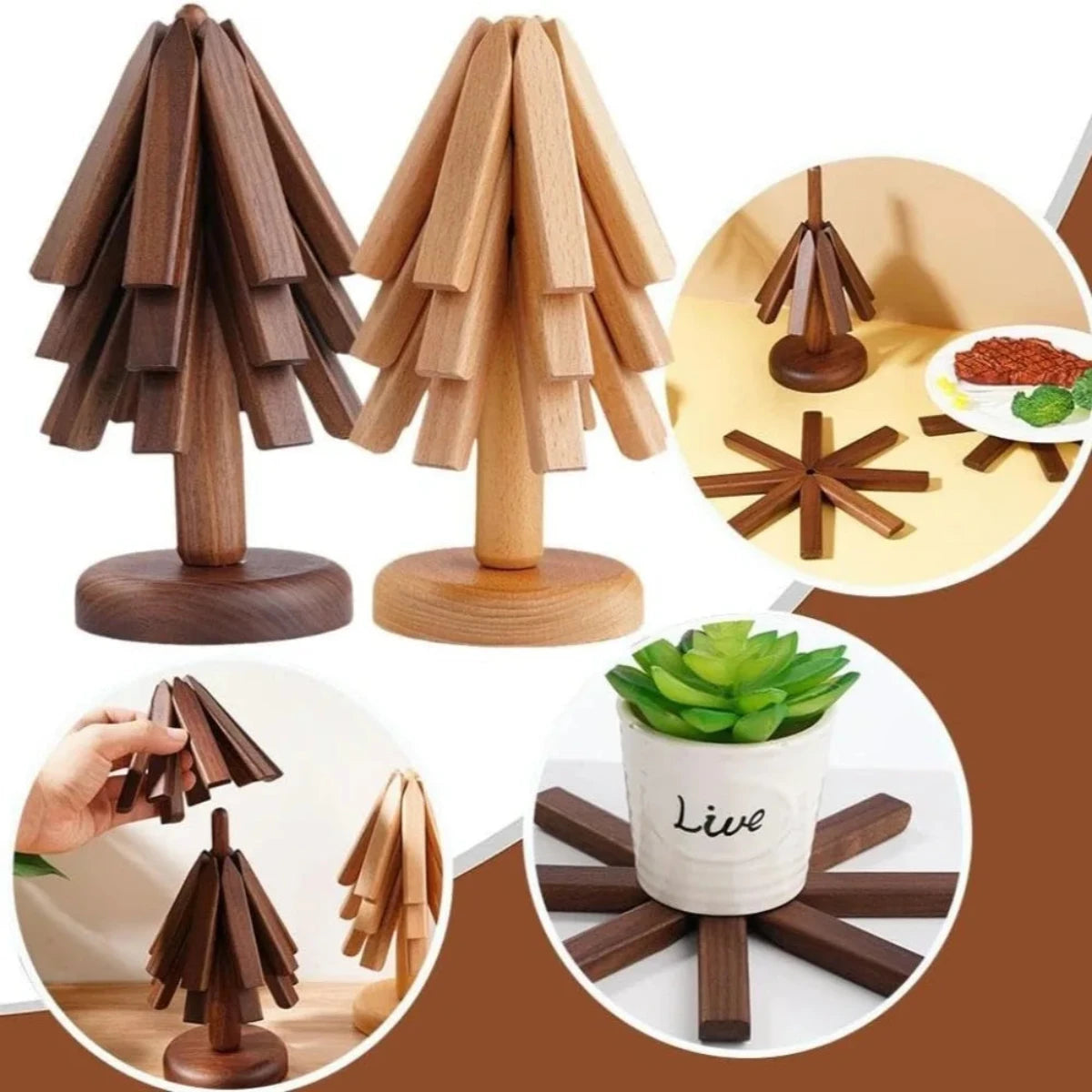 EcoCoasters | Houten Onderzetters Kerstboom