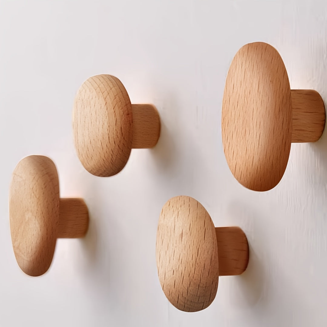 OakPebble – Natuurlijke Houten Wandhaken met Organische Vormgeving voor een Stijlvol Interieur
