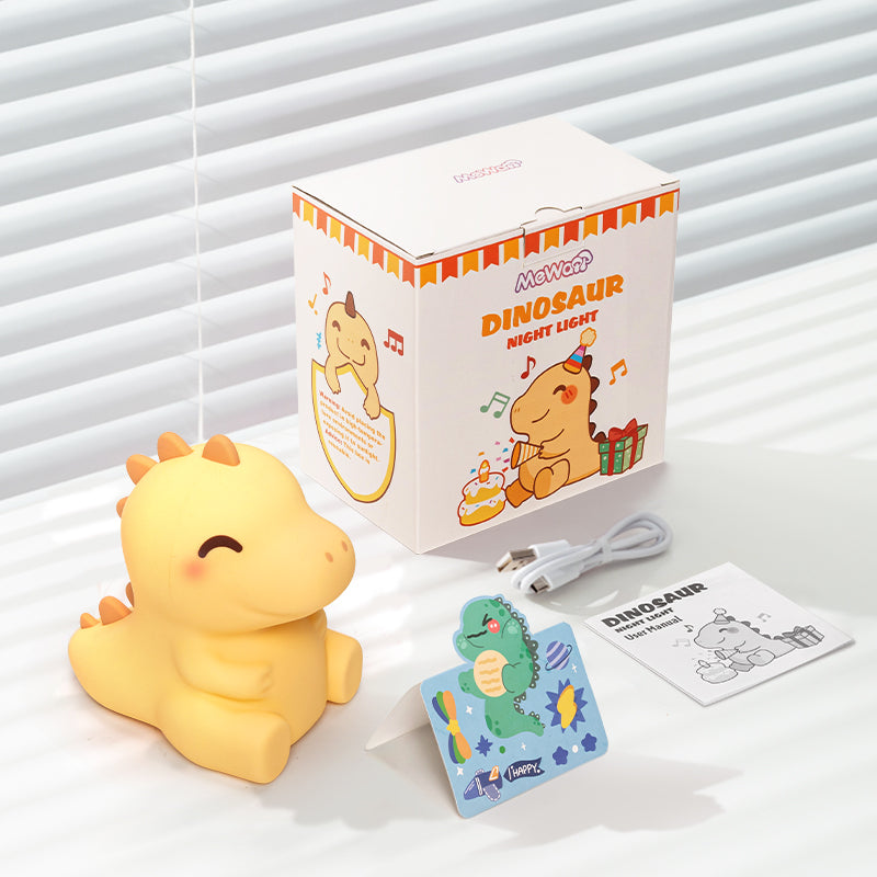 Squishy Silicone Dinosaur LED Nachtlamp - Perfect Cadeau voor Kinderen en Meisjes