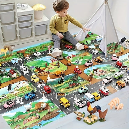 Interactief Speelkleed Avontuur – Ontdek Boerderij en Verkeer Met Speelgoed