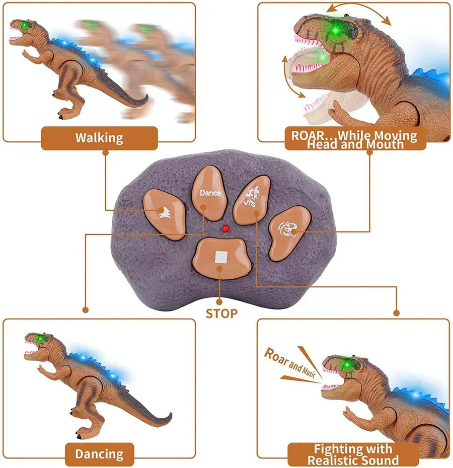 Afstandsbediening T-Rex Dinosaur LED Lichtgevende Loop- en Brullende Speelgoed Voor Kinderen Herfst 2025 Cadeau