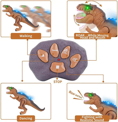 Afstandsbediening T-Rex Dinosaur LED Lichtgevende Loop- en Brullende Speelgoed Voor Kinderen Herfst 2025 Cadeau