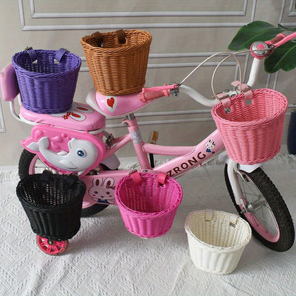 Handgeweven Fietsmand voor Kinderen – Plastic Rieten Mand voor de Fiets