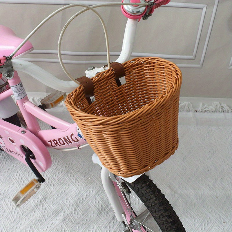 Handgeweven Fietsmand voor Kinderen – Plastic Rieten Mand voor de Fiets
