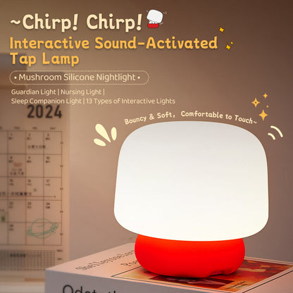 Paddenstoel LED Squishy Tap Tap Nachtlamp