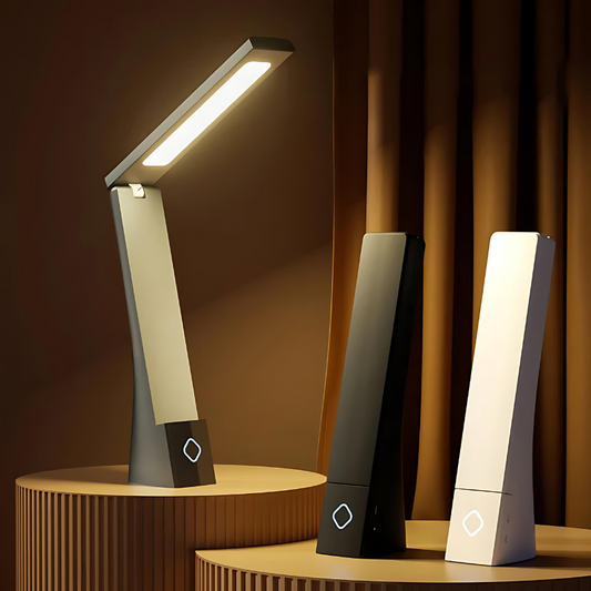 FoldLuxe – Moderne Opvouwbare Tafellamp met Touchbediening en Elegant Design