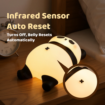 Napping Panda Ademend Squishy Silicone Compaan Geluid LED Nachtlamp Perfect Cadeau