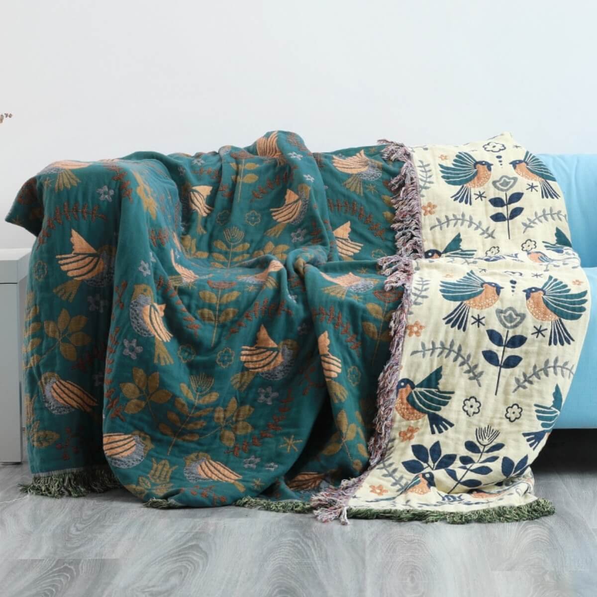 Omkeerbare Scandinavische Vogel Plaid