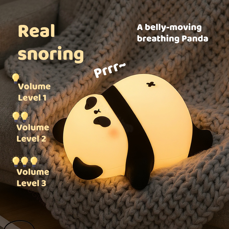 Napping Panda Ademend Squishy Silicone Compaan Geluid LED Nachtlamp Perfect Cadeau