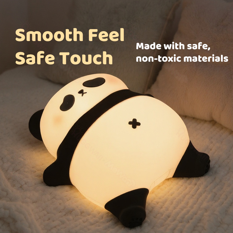 Napping Panda Ademend Squishy Silicone Compaan Geluid LED Nachtlamp Perfect Cadeau