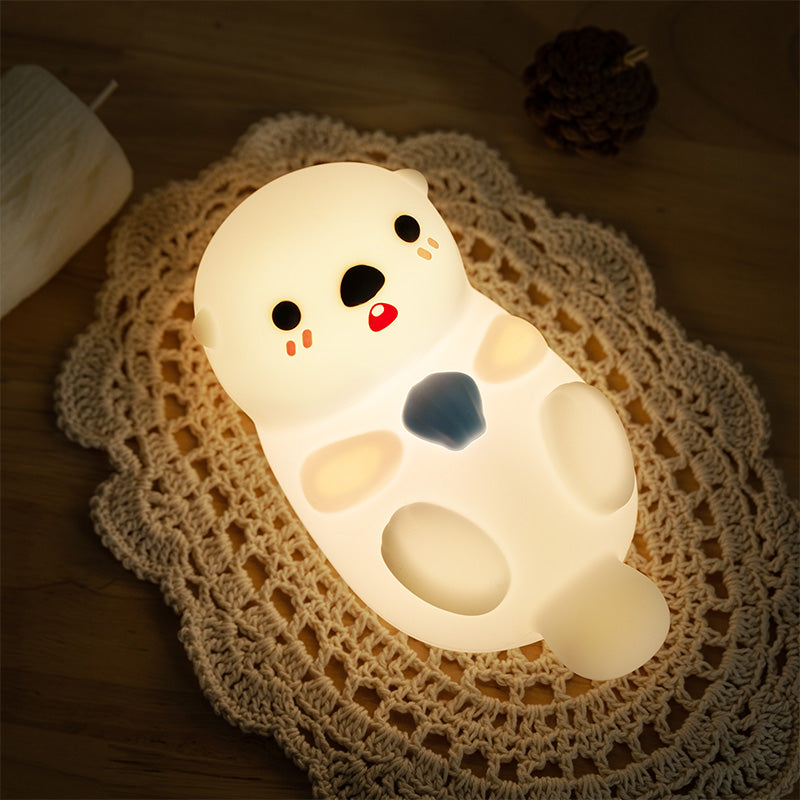 Otter Squishy Silicon LED Nachtlamp Limited - Tap Lamp, Beste Cadeau voor Kinderen en Meisjes