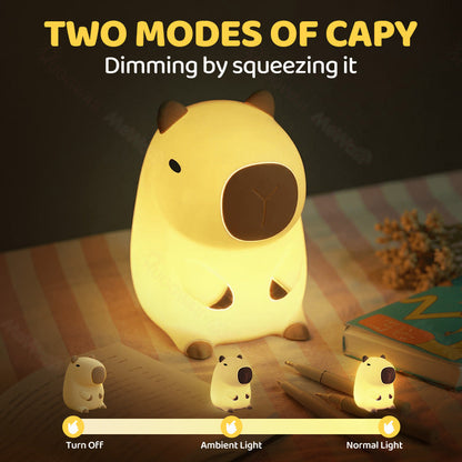 Capybara Vol met Capy Squishy Nachtlampje Figurines Schattige Set DIY Bureau Collectie Perfect Cadeau