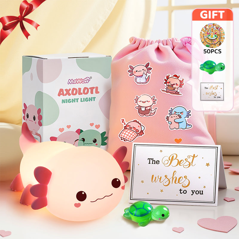 2025 Beperkte Versie Axolotl Squishy Silicone Nachtlamp - Perfect Cadeau 🎁