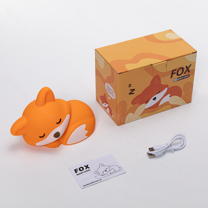 Vos Nachtlampje met Krullende Staart Silicone Squishy Dierontwerp Lamp Perfect Cadeau