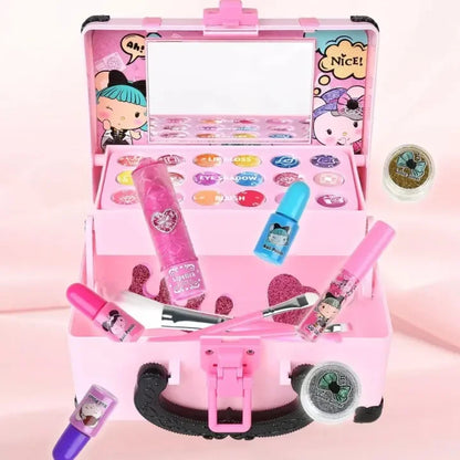 Prinsessen Make-up Speelset voor Kinderen - Veilige, Niet-Toxische Cosmetica Kit met Lippenstift & Oogschaduw