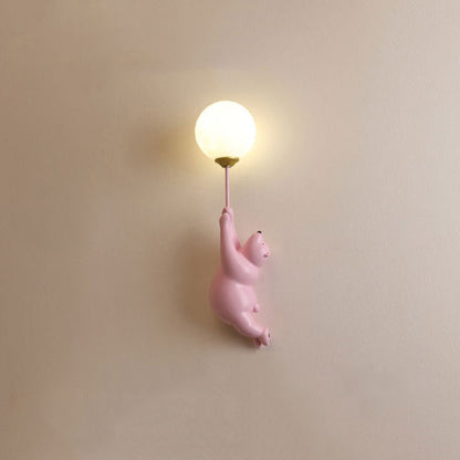 Schattige Beer Wandlamp Kinderkamer Ballonlicht Decoratief