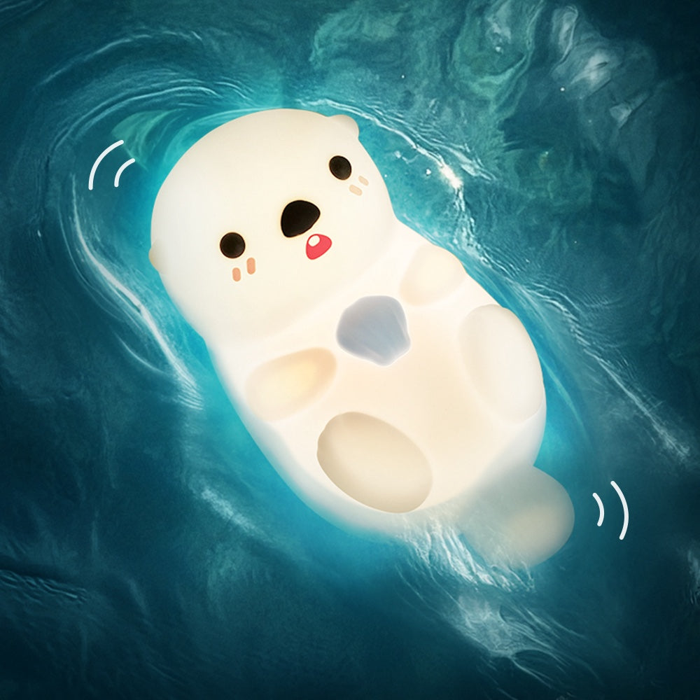 Otter Squishy Silicon LED Nachtlamp Limited - Tap Lamp, Beste Cadeau voor Kinderen en Meisjes
