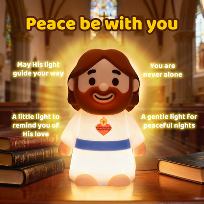 Jezus Vredige Spirituele Siliconen Squishy Nachtlampje Gebedshoek Heilige Figurenlamp voor Perfect Cadeau