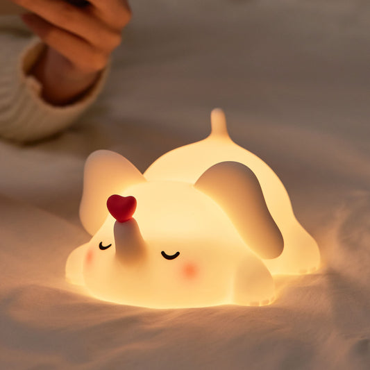 Squishy Silicone Liefde Olifant LED Nachtlamp - Perfect Cadeau voor Kinderen en Meisjes