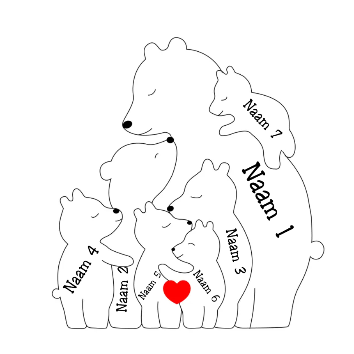 Éénoudergezin Hugging Bear Family - Symbool van liefde