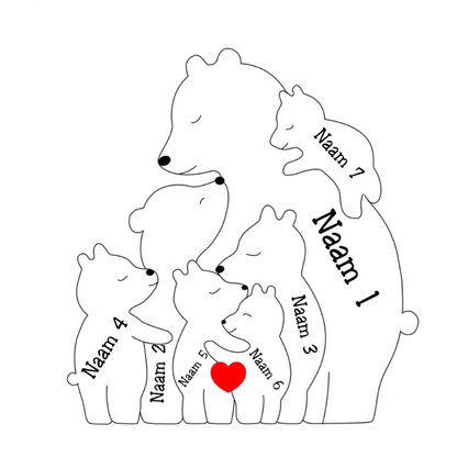 Éénoudergezin Hugging Bear Family - Symbool van liefde