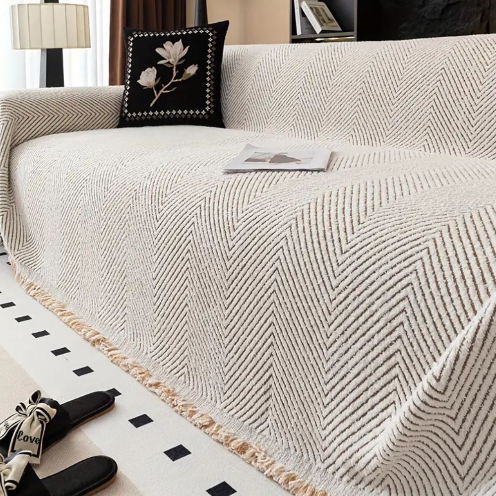 LumiWeave Luxe Herringbone Bankhoes – Stijlvolle Bescherming voor een Tijdloos Interieur