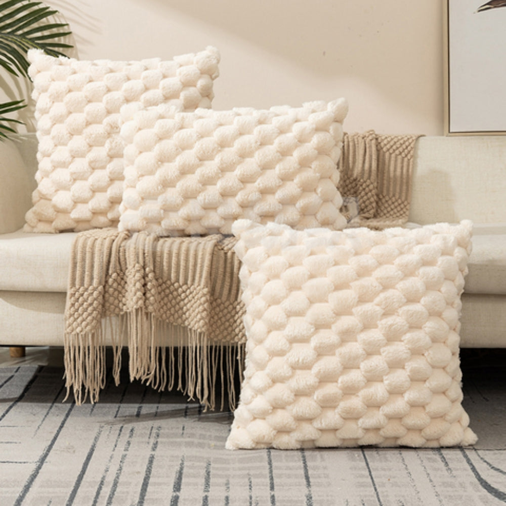 CloudLuxe – Zachte Marshmallow Kussenhoes met Luxe 3D Textuur