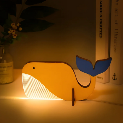 Noordse Houten Dier LED Tafellamp Sculpturaal Ontwerp