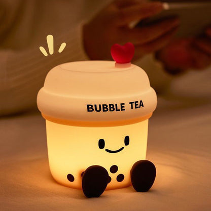 Zachte Siliconen Bubble Tea LED Nachtlamp - Perfect Cadeau voor Kinderen en Meisjes