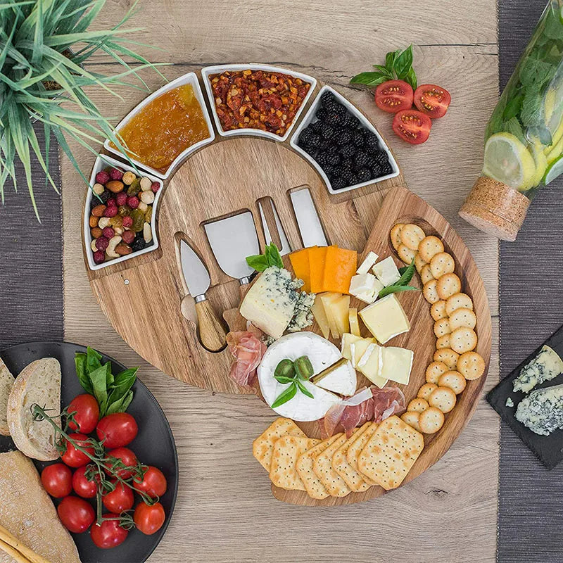 LuxeServe – Elegante Kaasplank en Messen Set voor Feestelijke Presentaties