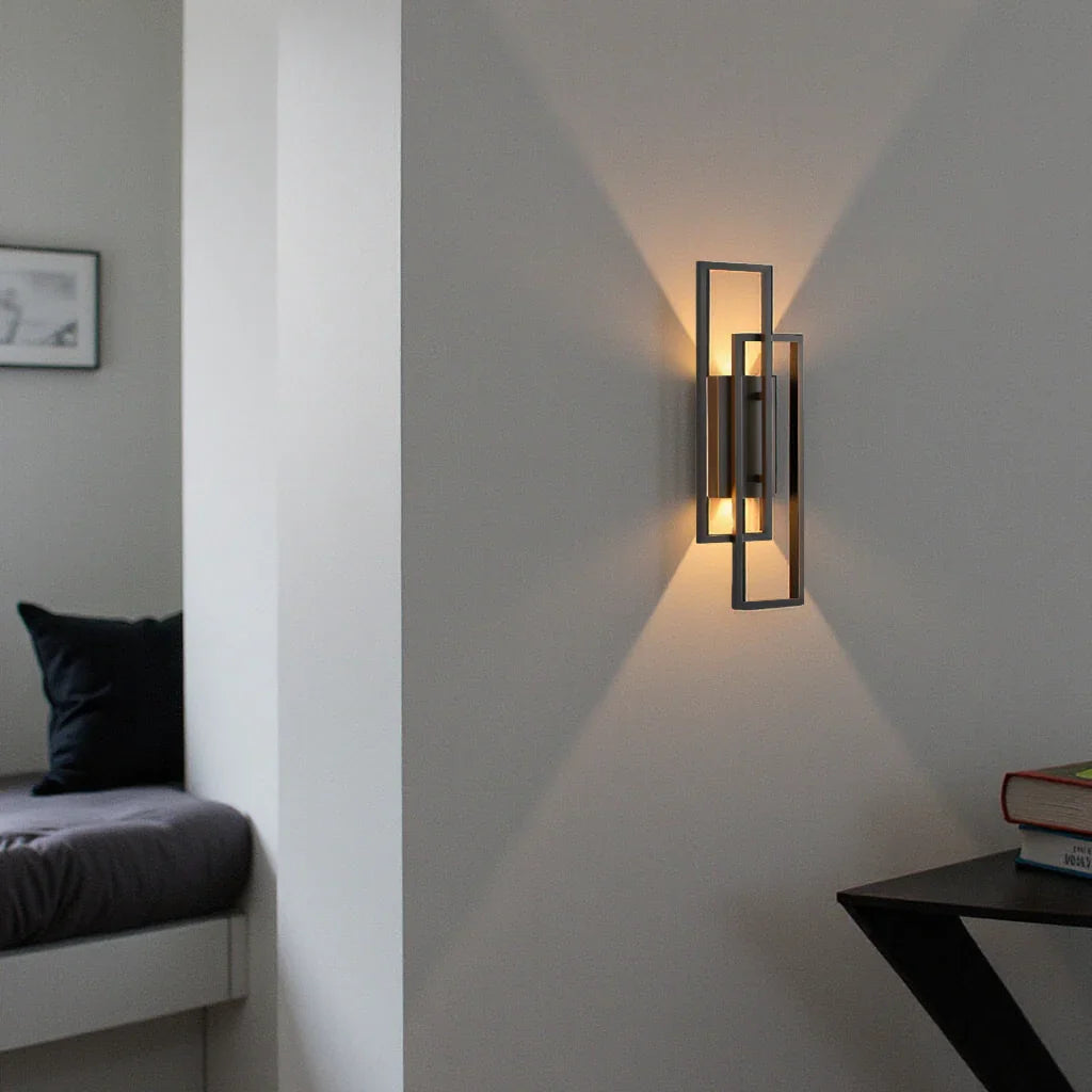 Wandgemonteerde LED Lamp Met Dubbele Rechthoekige Frame