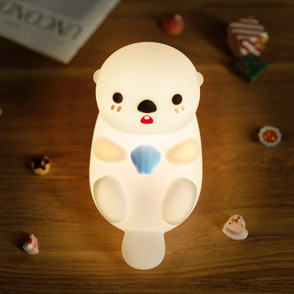 Otter Squishy Silicon LED Nachtlamp Limited - Tap Lamp, Beste Cadeau voor Kinderen en Meisjes