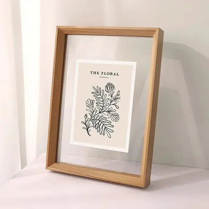 Houten Drijvende Fotolijst met Glas aan Beide Zijden voor Kunst en Posters