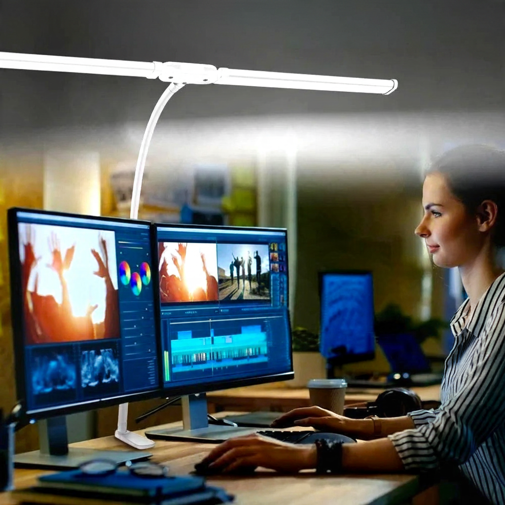 Dubbele Kop Gooseneck LED Bureaulamp